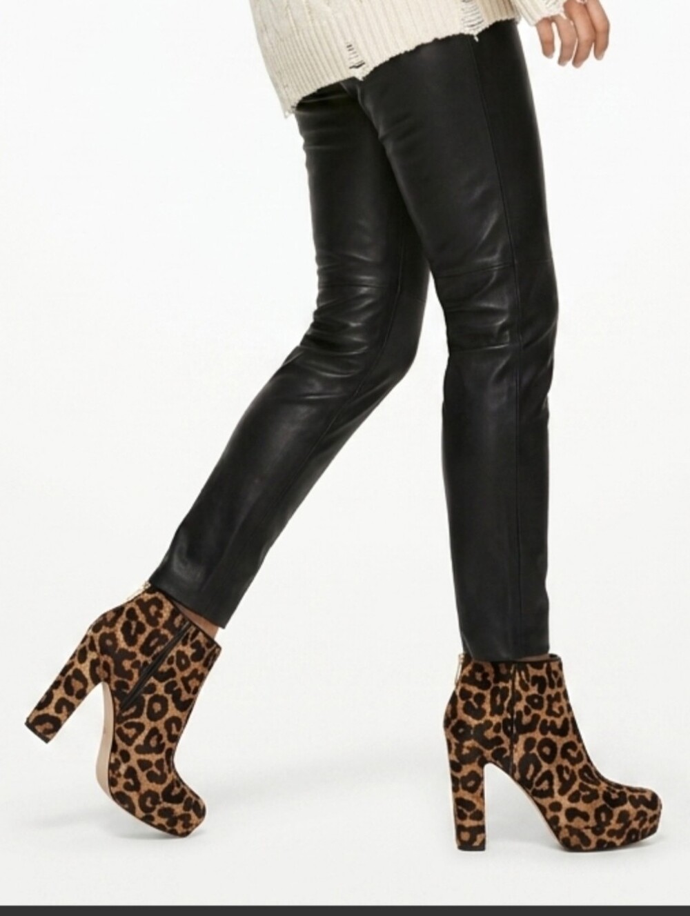 Michael Kors Leopard Print Platform Ankle Boots Brown Sz 5.5 M